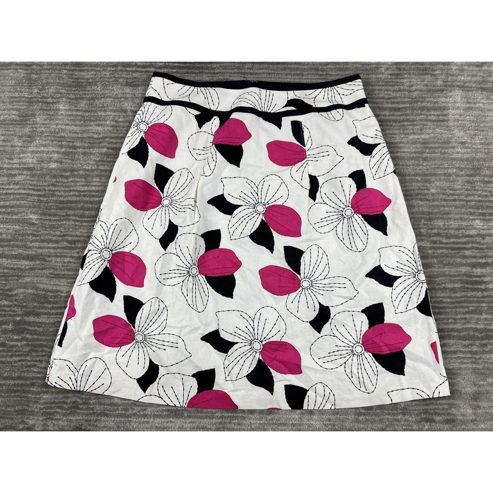 Cato Skirt Womens 16W Multicolor Knee Length Linen Blend Zippered Back